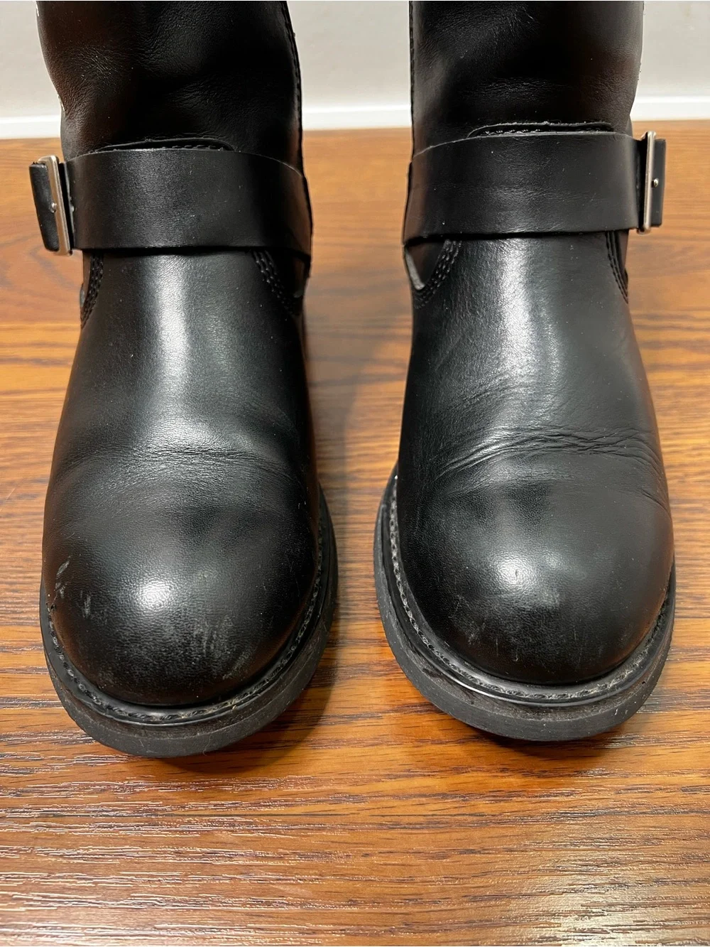 Harley-Davidson Black Leather Boots with Hog Embroidered design size Men’s 8